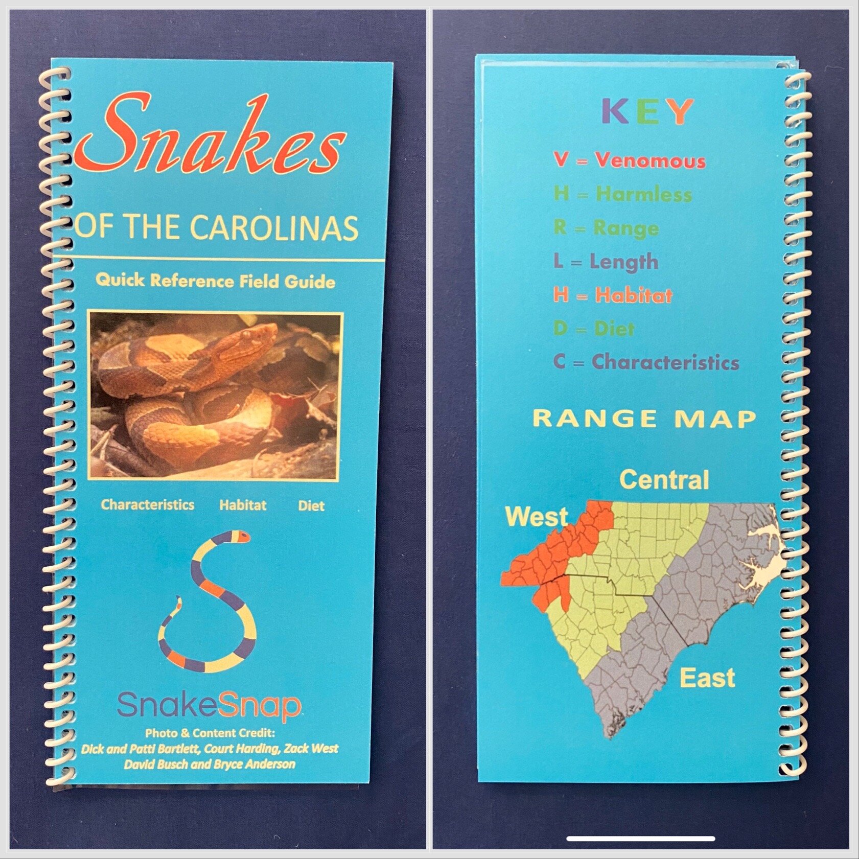 SNAKES OF THE CAROLINAS QUICK REFERENCE FIELD GUIDE